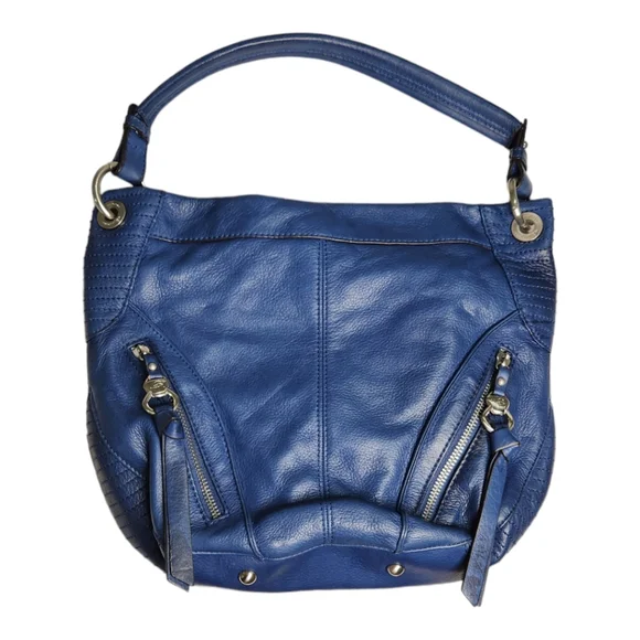 B. Makowsky Blue Soft Genuine Leather Shoulder Bag - Picture 4 of 17